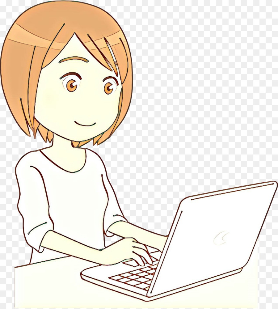 Menina Com Laptop，Computador PNG