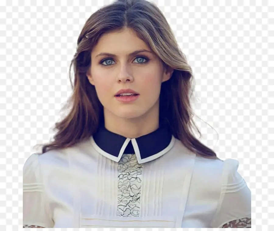 Mulher De Vestido Branco，Olhos Azuis PNG