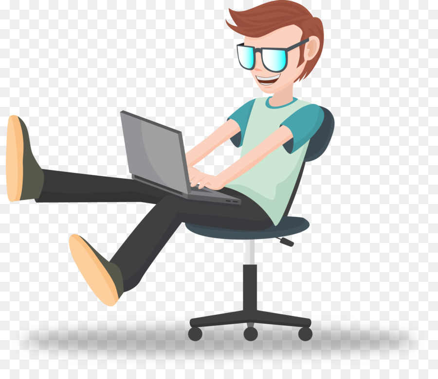 Homem Com Laptop，Computador PNG