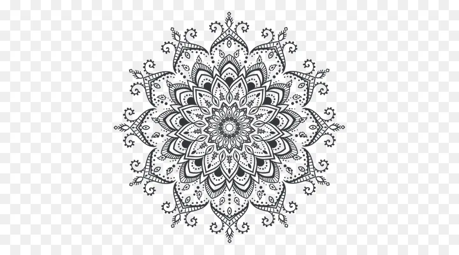 Mandala，Preto E Branco PNG