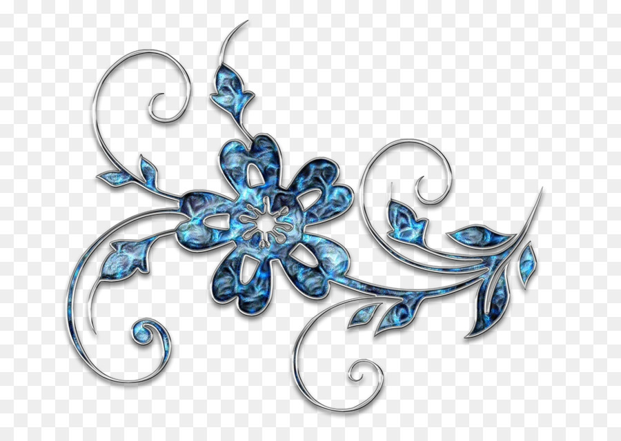 Desenho Floral Azul，Flores PNG