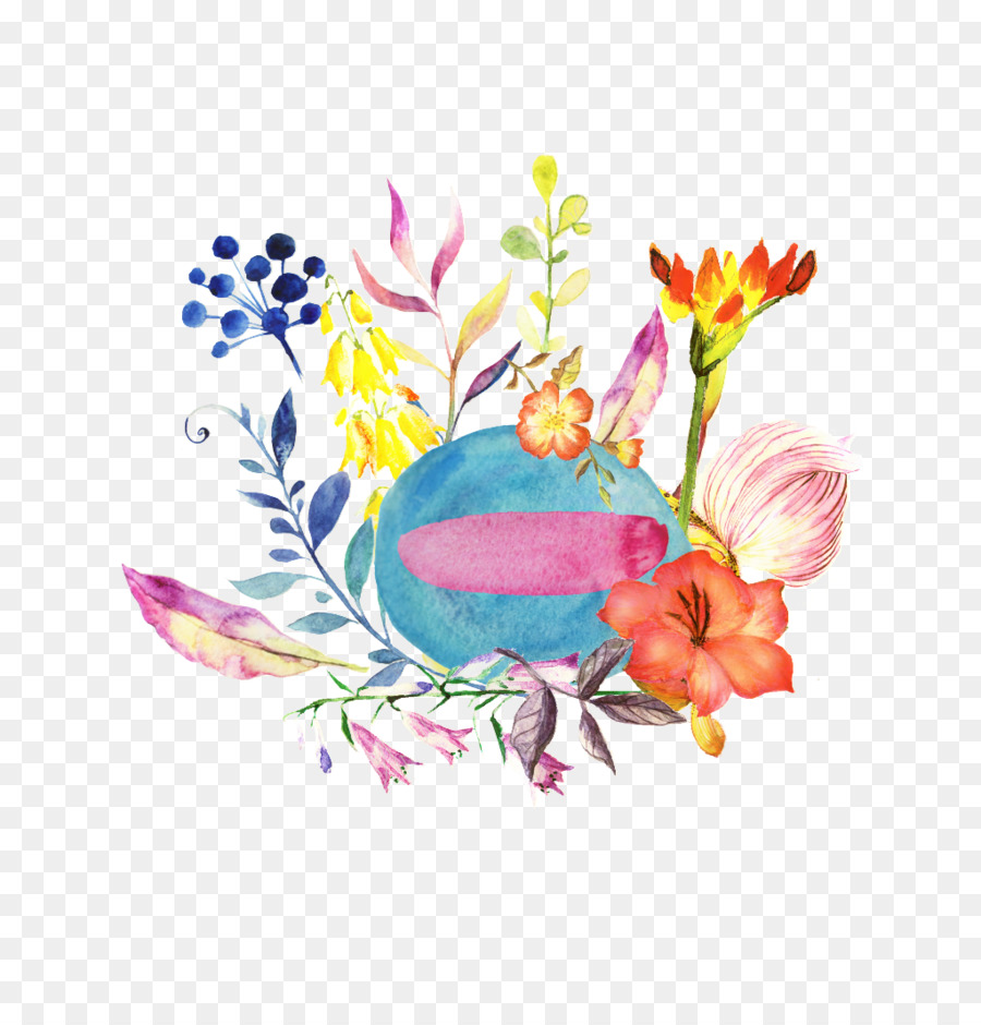 Design Floral，Pintura Em Aquarela PNG