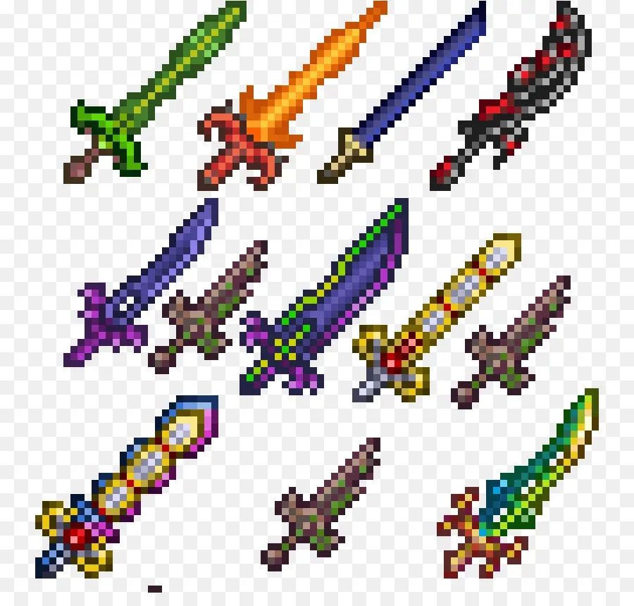 Espadas Pixeladas，Pixel Art PNG