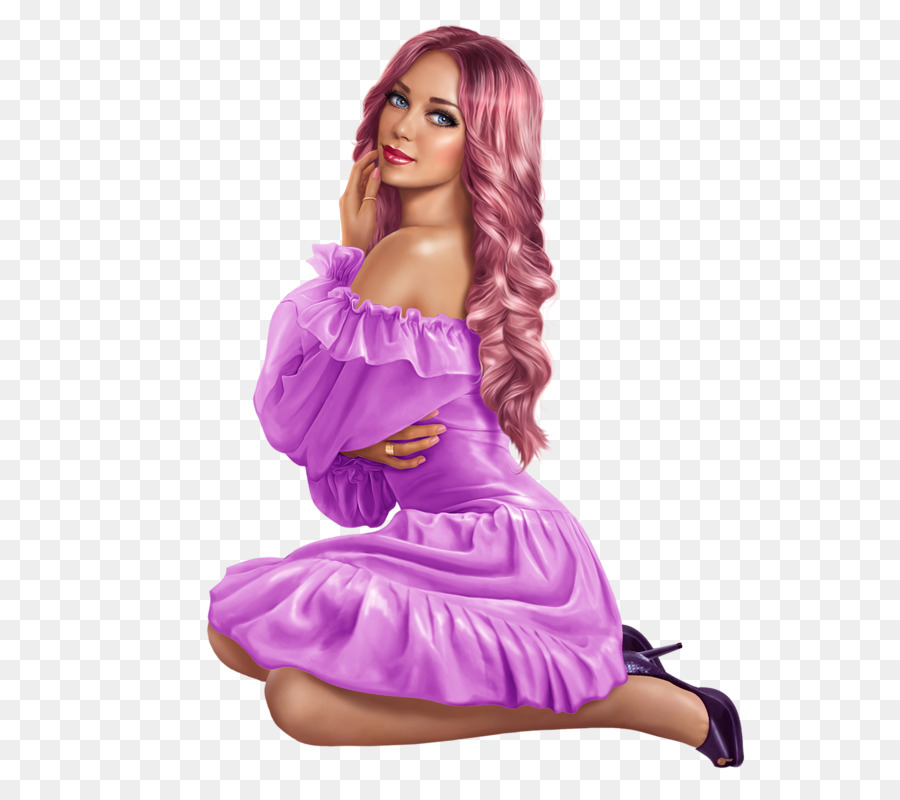 Mulher De Vestido Roxo，Fêmea PNG