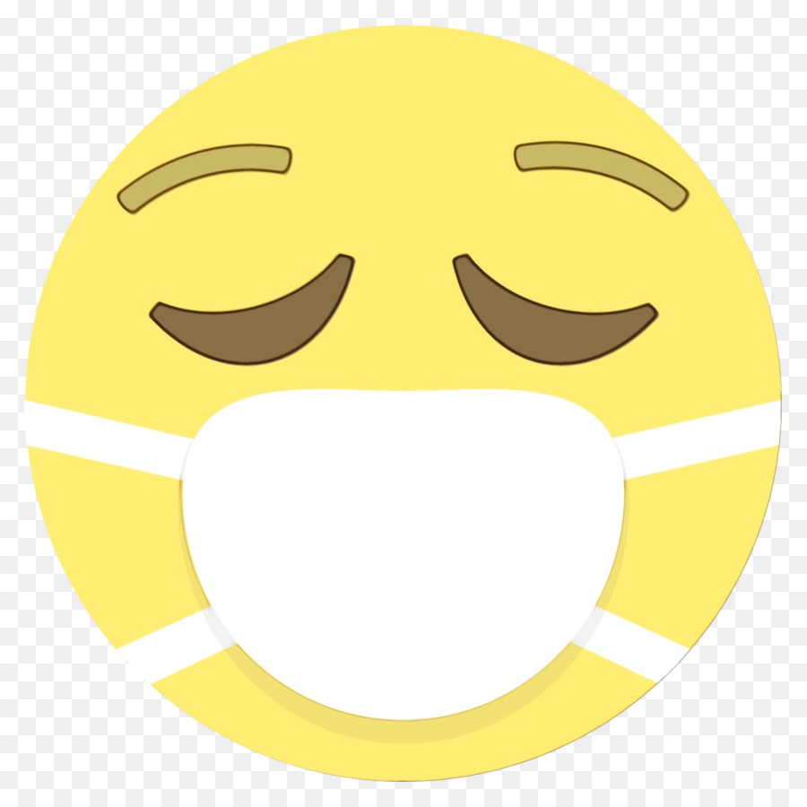 Emoji De Máscara Facial，Amarelo PNG