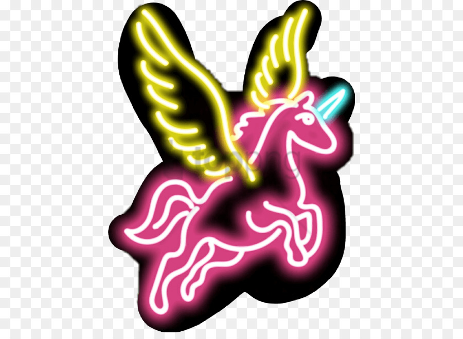 Unicórnio，Neon PNG