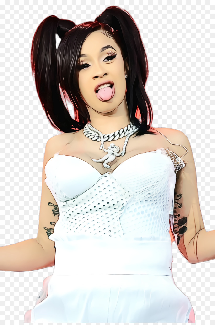 Mulher De Vestido Branco，Tatuagem PNG