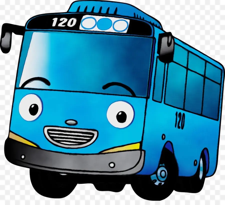 Ônibus Azul，Desenho Animado PNG