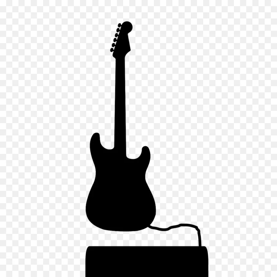 Silhueta De Guitarra Preta，Guitarra Elétrica PNG