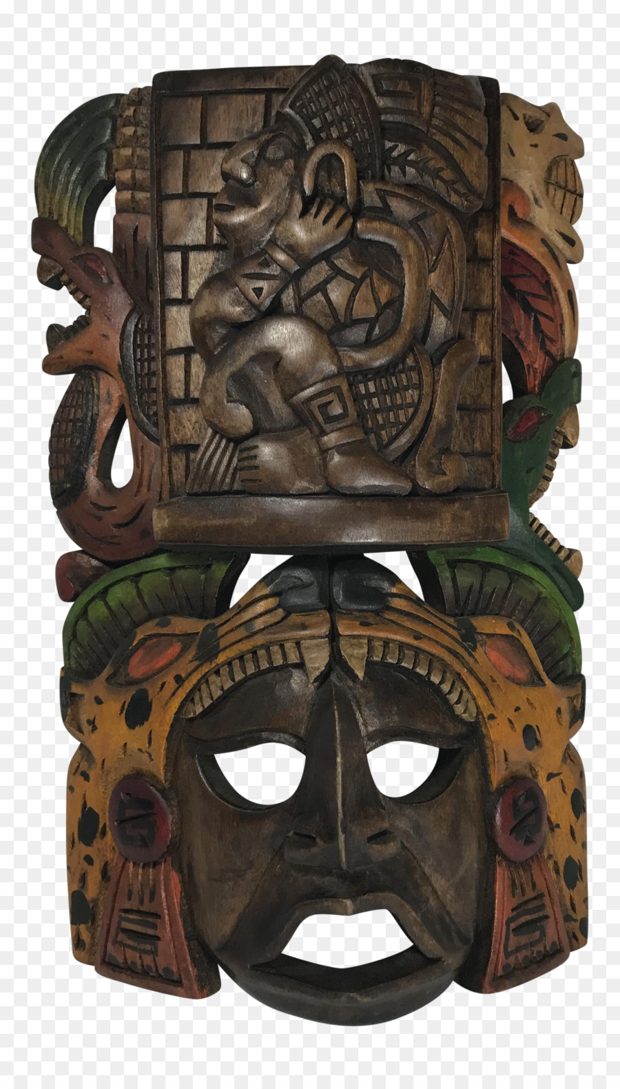 Máscara，Escultura Em Madeira PNG