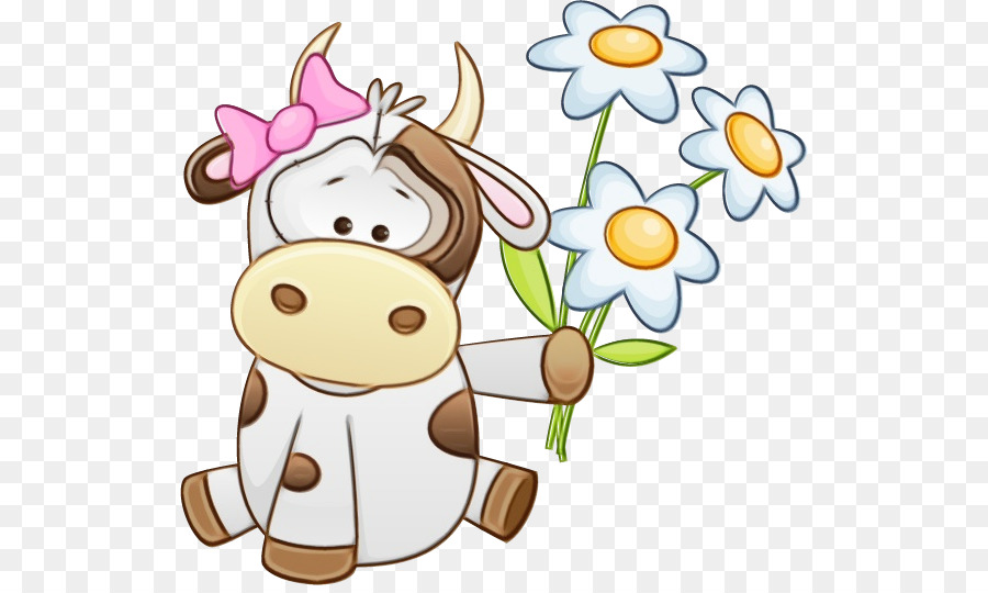 Vaca Fofa Com Flores，Vaca PNG