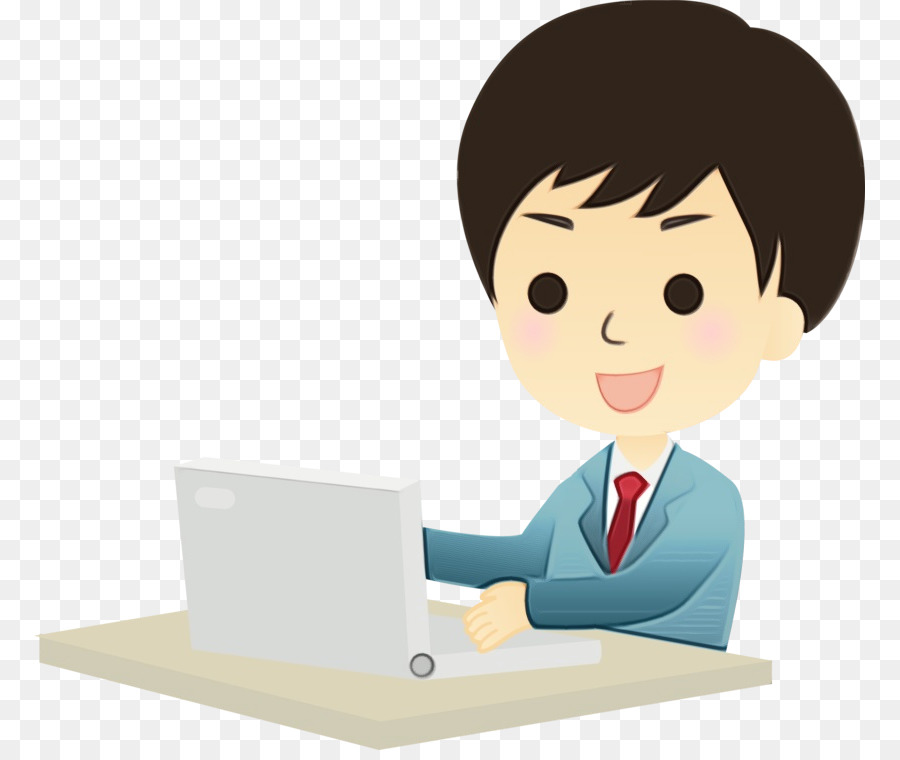 Menino Com Laptop，Computador PNG