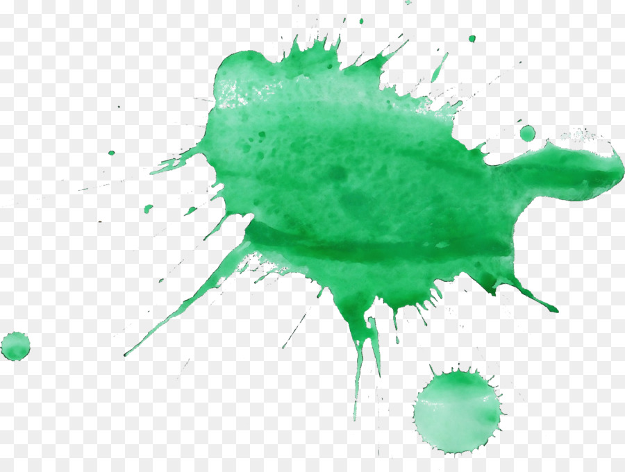 Respingo De Tinta Verde，Cor PNG