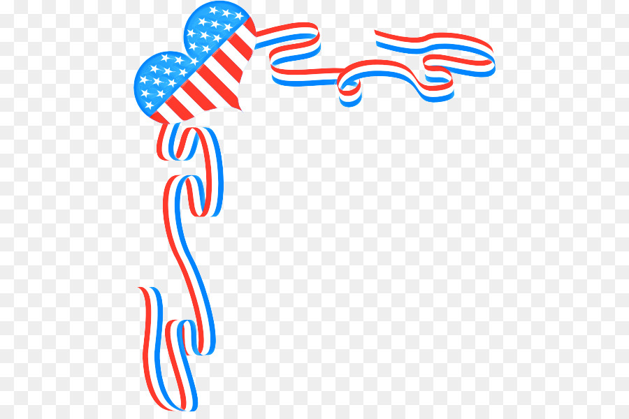 Coração Com Bandeira Americana，Fita PNG