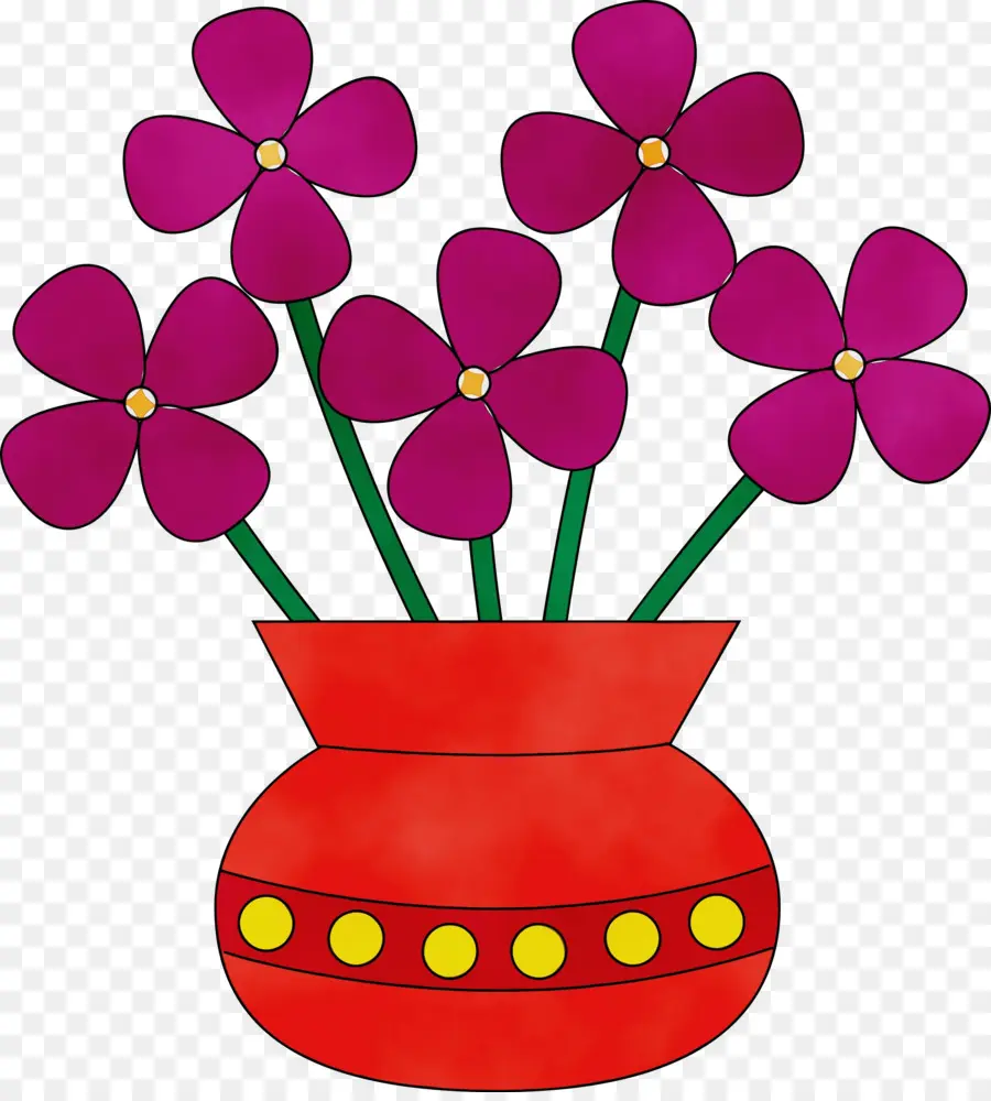 Flores Roxas，Vaso PNG