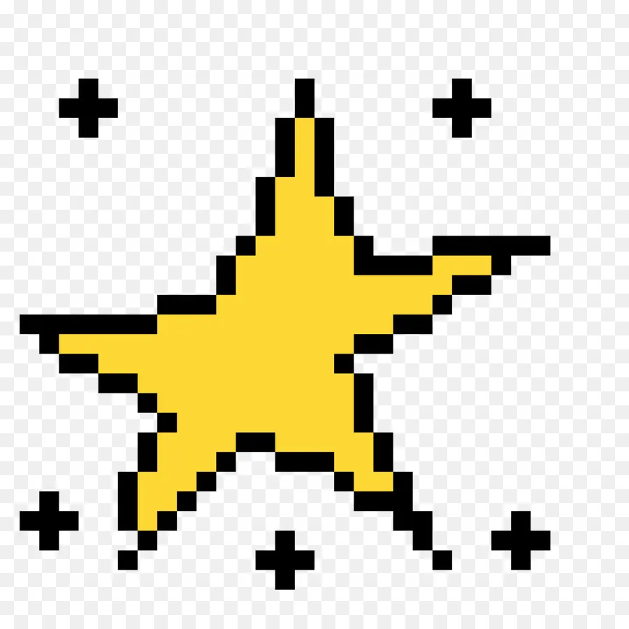 Estrela Amarela，Pixel PNG