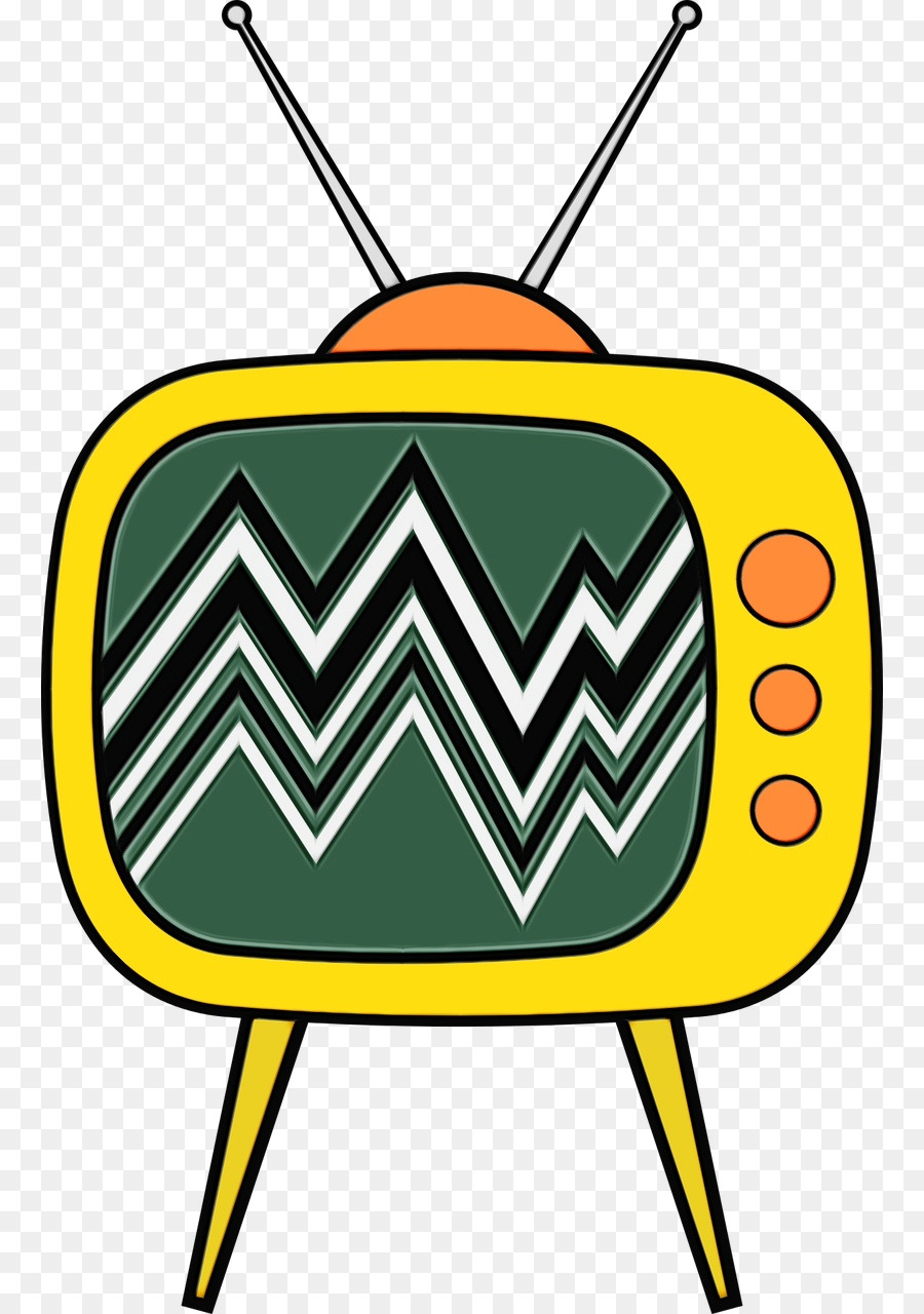 Tv De Desenho Animado，Amarelo PNG