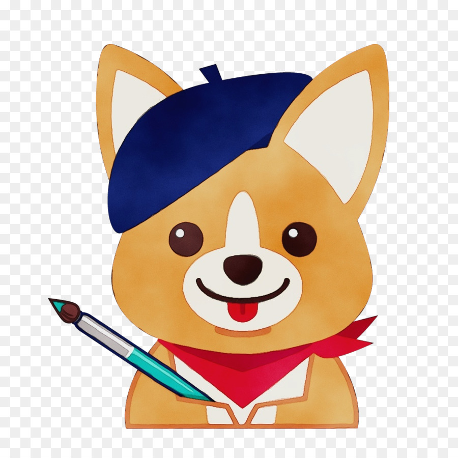 Cão De Desenho Animado Com Pincel，Cachorro PNG