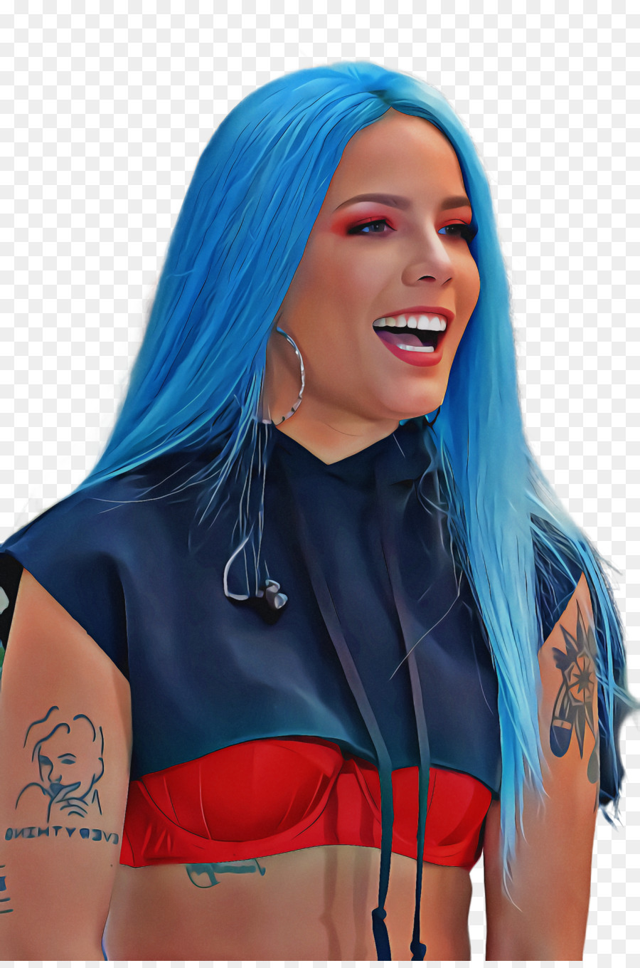 Azul，Cabelo PNG