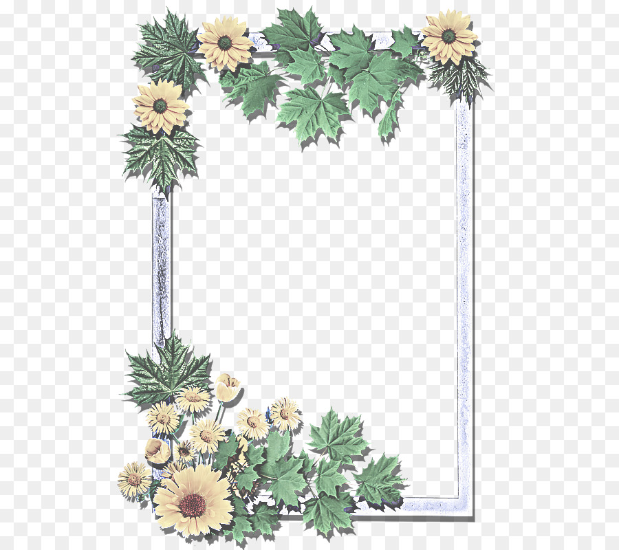 Moldura De Flores，Amarelo PNG