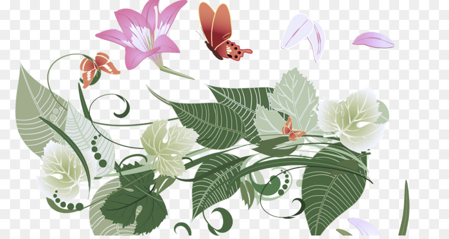 Desenho Floral，Folhas PNG