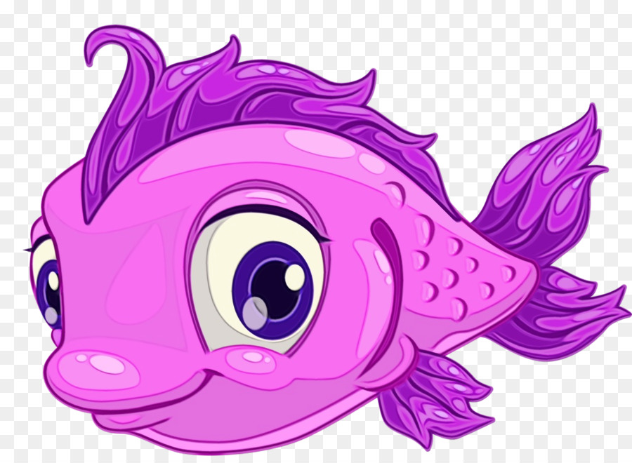 Peixe Roxo，Desenho Animado PNG