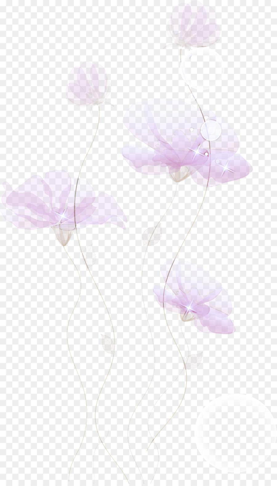 Flores Roxas Transparentes，Delicado PNG