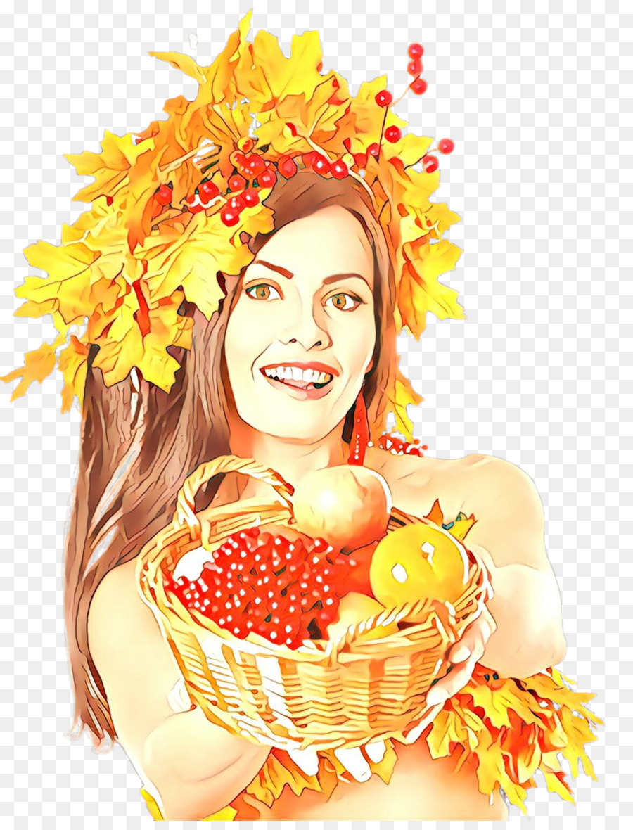 Mulher Com Frutas，Outono PNG