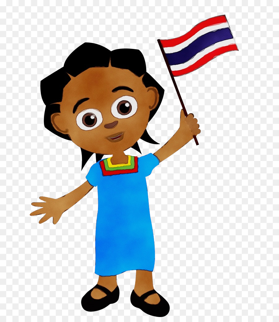 Menina Com Bandeira，Criança PNG