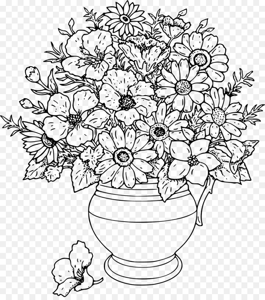 Flowerpot，Arte De Linha PNG