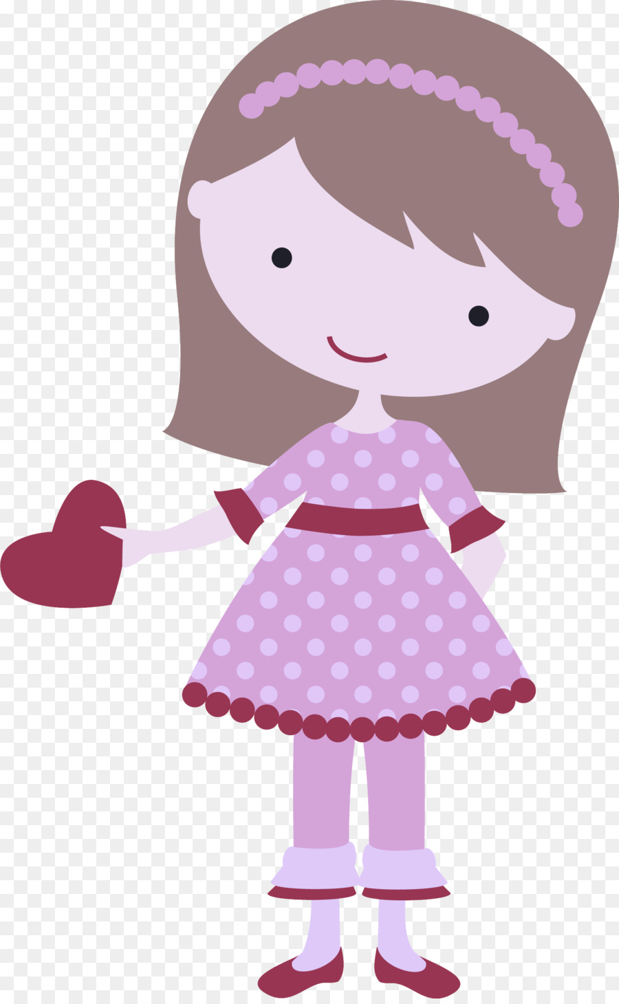 Menina Com Boneca，Vestido Vermelho PNG