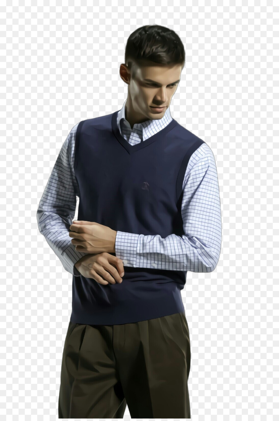 Homem De Colete Suéter，Modelo PNG