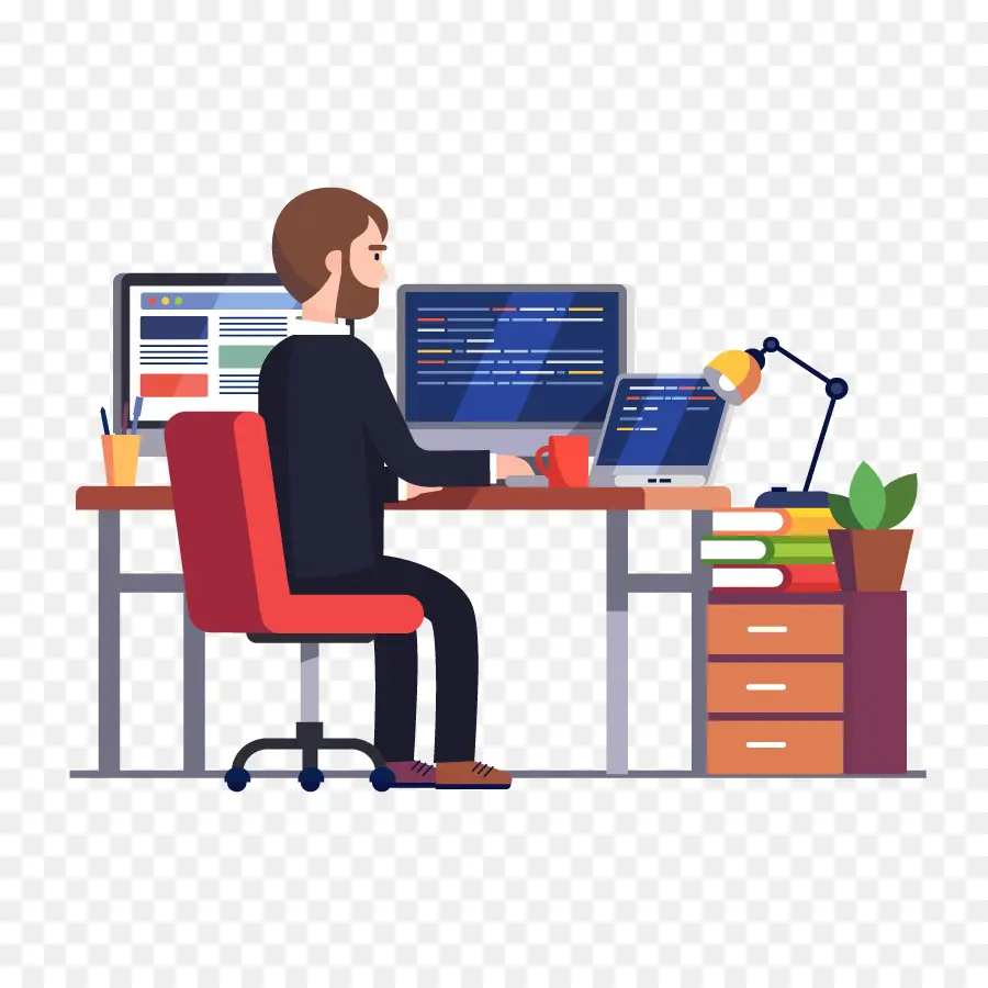 Programador，Computador PNG