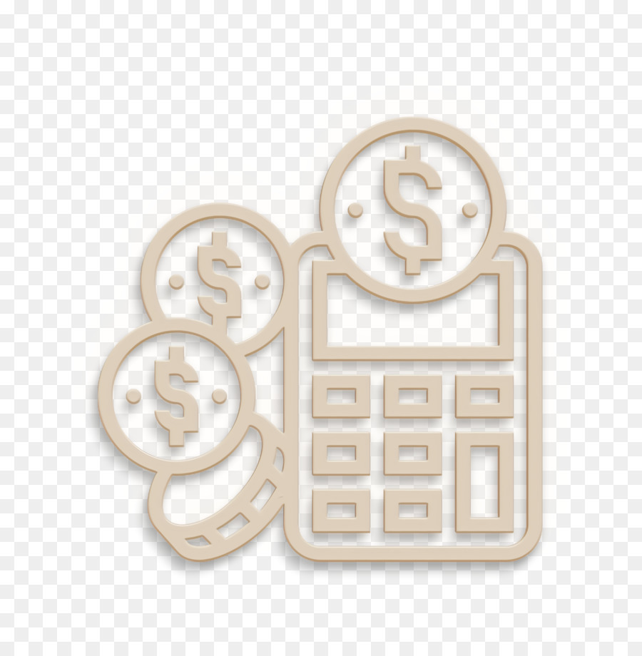 Calculadora Bege Com Moedas，Financiar PNG