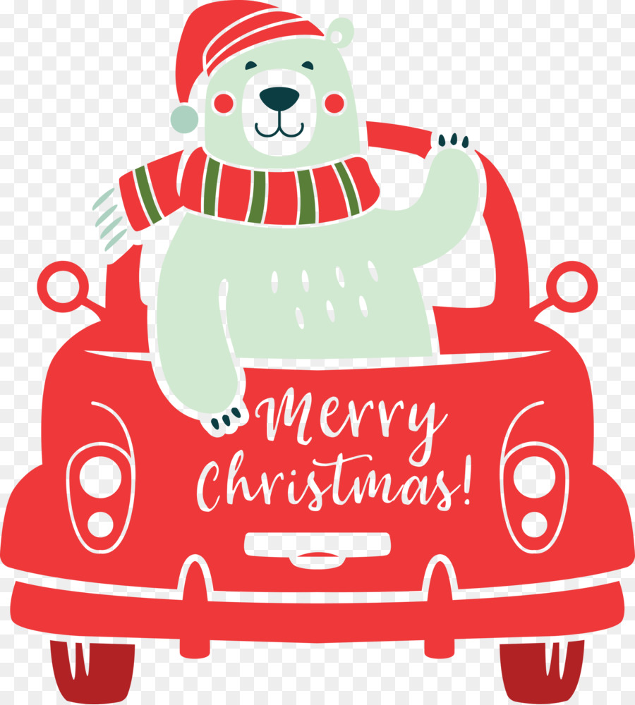 Urso De Natal，Carro PNG