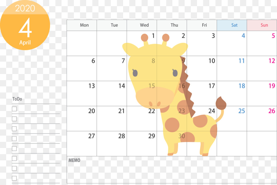 Girafa，Calendário PNG