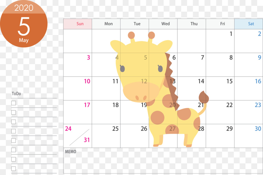 Girafa，Calendário PNG