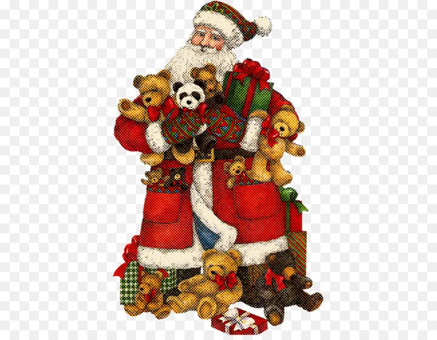 Papai Noel Com Ursinhos De Pelúcia，Papai Noel PNG