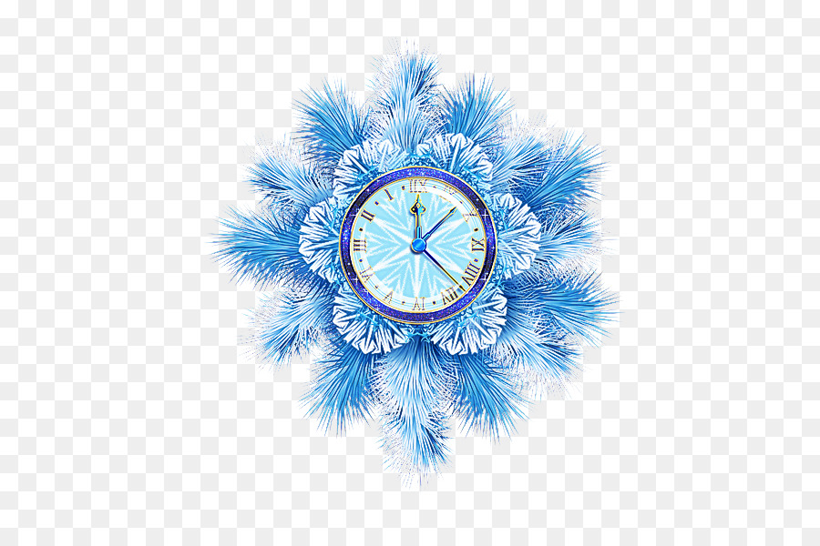 Relógio Com Flocos De Neve，Tempo PNG