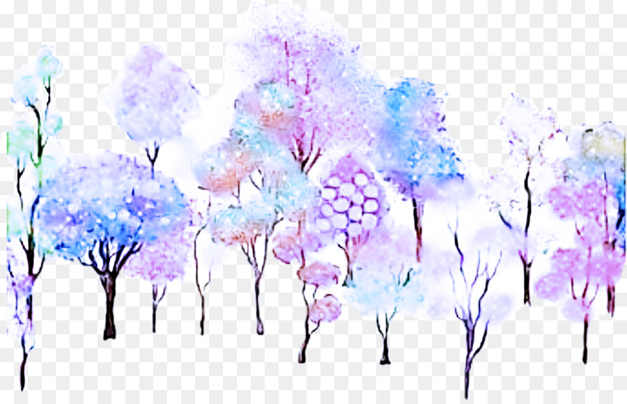 Tinta De Aquarela，Lavanda PNG