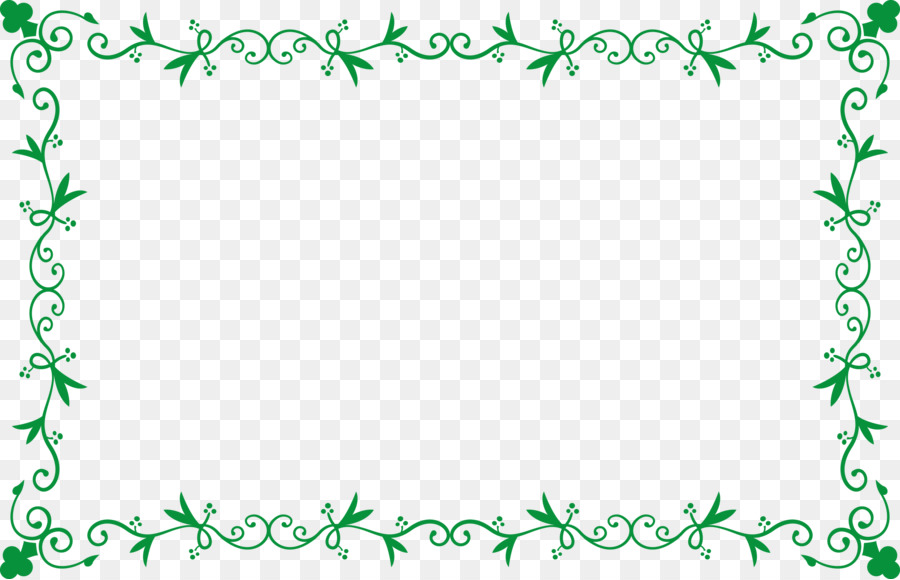 Borda Floral Verde，Quadro PNG