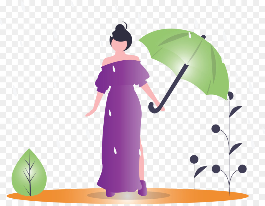 Mulher Com Guarda Chuva，Chuva PNG