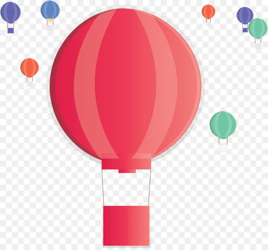 Balão De Ar Quente Vermelho，Voo PNG