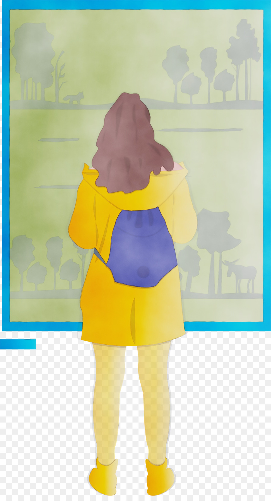 Amarelo，De Pé PNG