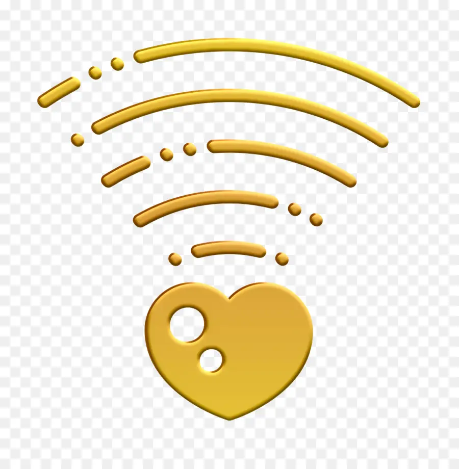 Coração Dourado，Wi Fi PNG