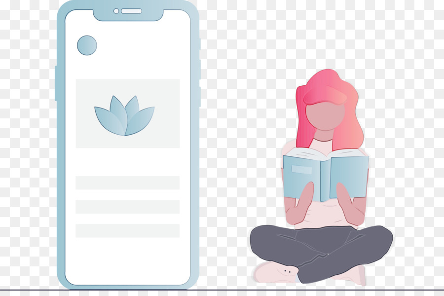 Lendo Mulher E Smartphone，Livro PNG