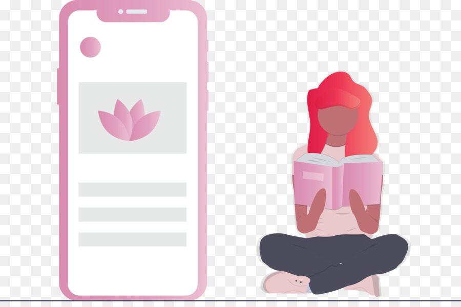 Lendo Mulher E Smartphone，Livro PNG