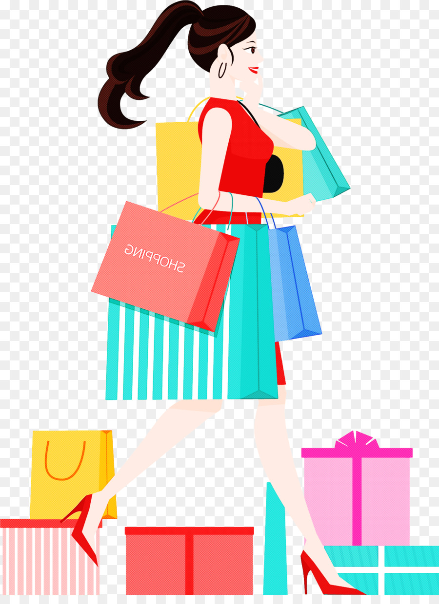 Mulher De Compras，Bolsas PNG