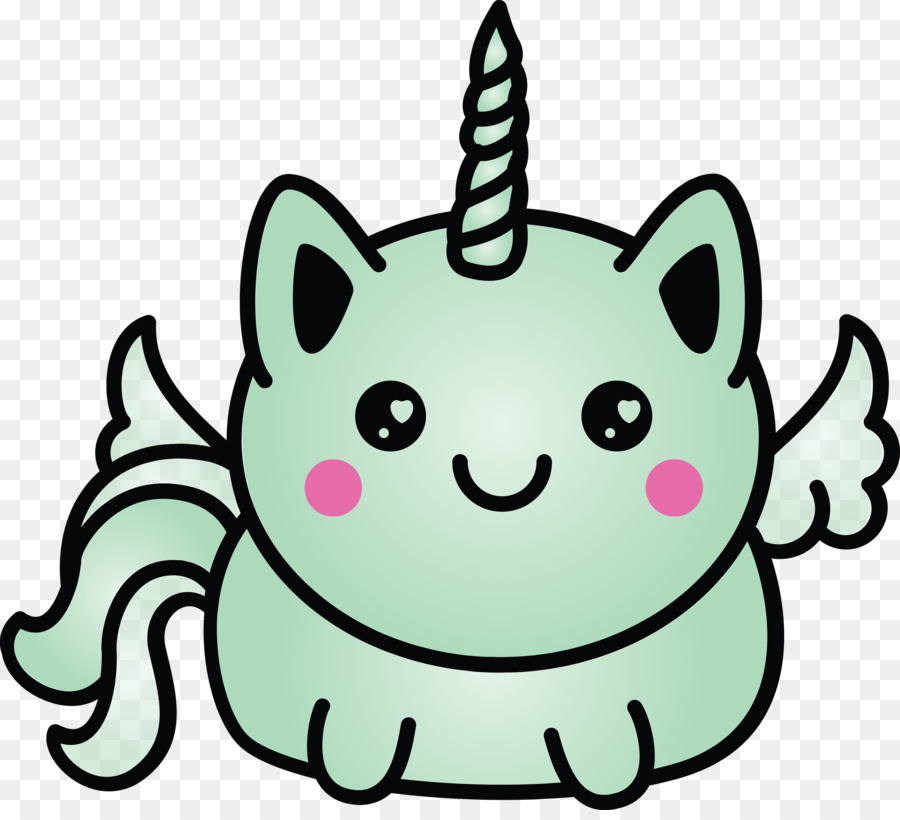 Gato Unicórnio Fofo，Fantasia PNG