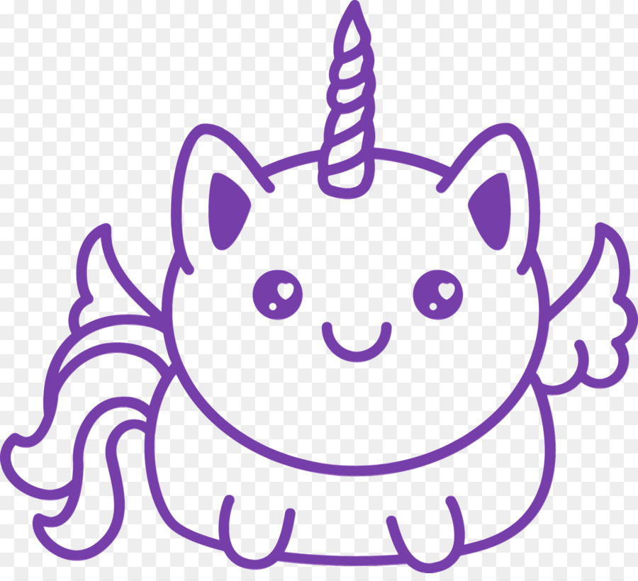 Gato Unicórnio Fofo，Fantasia PNG